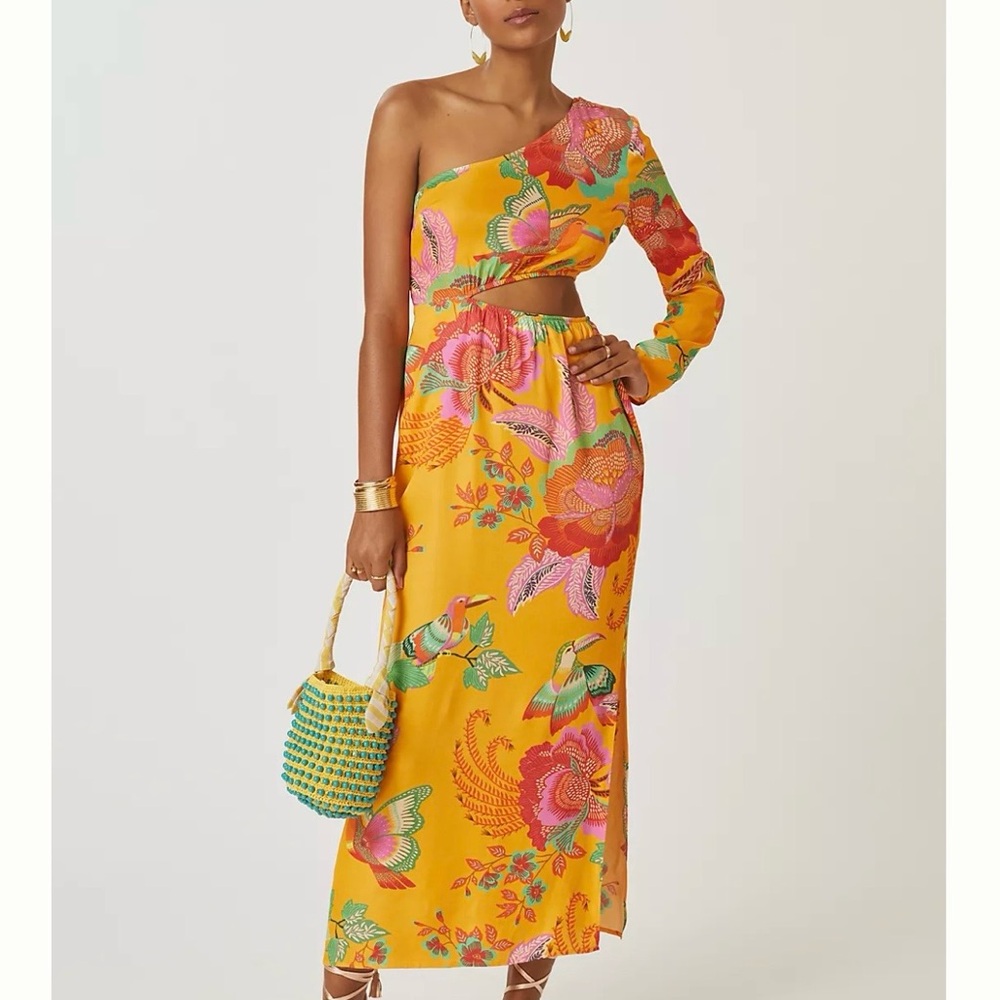 Farm Rio One-Shoulder Maxi Dress